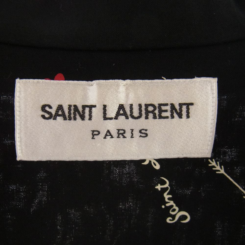 SAINT LAURENT サンローラン 21SS 531956 Y2D48  キューピッド プリント 総柄 半袖シャツ ブラック系 39【中古】