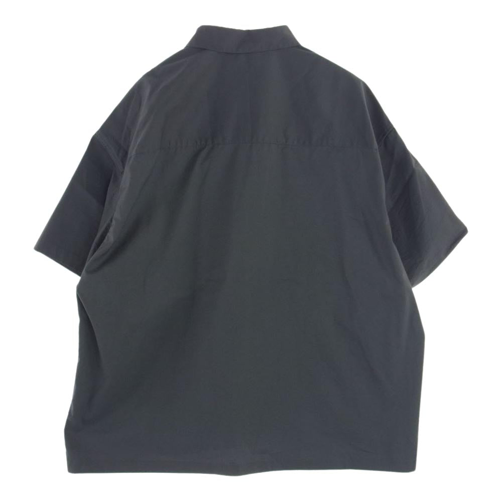 GRAPHPAPER グラフペーパー GM232-50054B Solotex Twill S/S Oversized Box Shirt ソロテックス ストレッチ タイプライター 半袖 シャツ グレー系 F【中古】