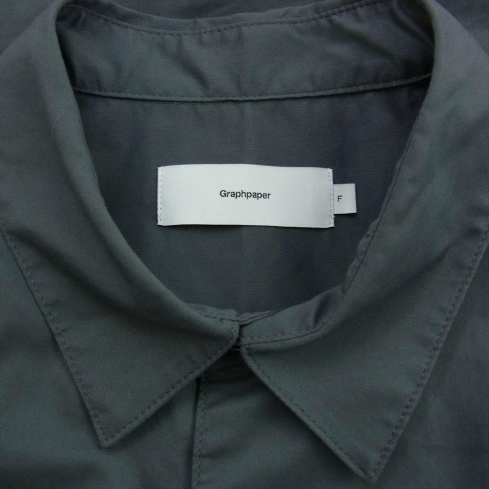GRAPHPAPER グラフペーパー GM232-50054B Solotex Twill S/S Oversized Box Shirt ソロテックス ストレッチ タイプライター 半袖 シャツ グレー系 F【中古】