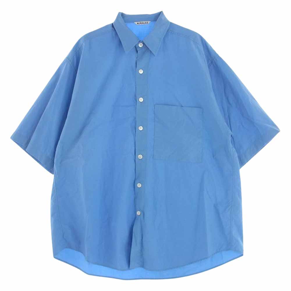 AURALEE オーラリー 23SS A23SS03TN WASHED FINX TWILL BIG HALF SLEEVED SHIRT ウォッシュドフィンクス ツイル ビッグ 半袖 シャツ ライトブルー系 4【中古】
