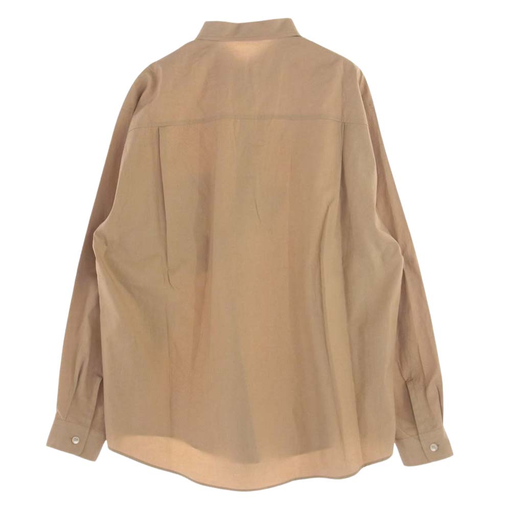 AURALEE オーラリー 23AW A23AS02TN WASHED FINX TWILL BIG SHIRT ウォッシュドフィンクス ツイル ビッグ 長袖 シャツ ライトブラウン系 4【極上美品】【中古】