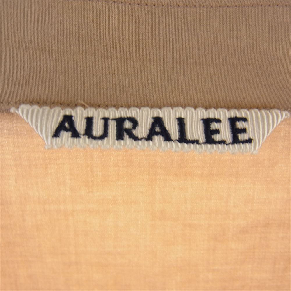 AURALEE オーラリー 23AW A23AS02TN WASHED FINX TWILL BIG SHIRT ウォッシュドフィンクス ツイル ビッグ 長袖 シャツ ライトブラウン系 4【極上美品】【中古】