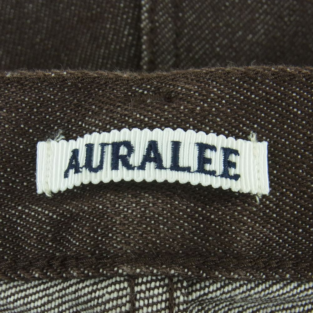 AURALEE オーラリー 22AW A00P01DM Hard Twist Denim 5P Pants ハードツイル デニム パンツ ダークブラウン系 32【美品】【中古】