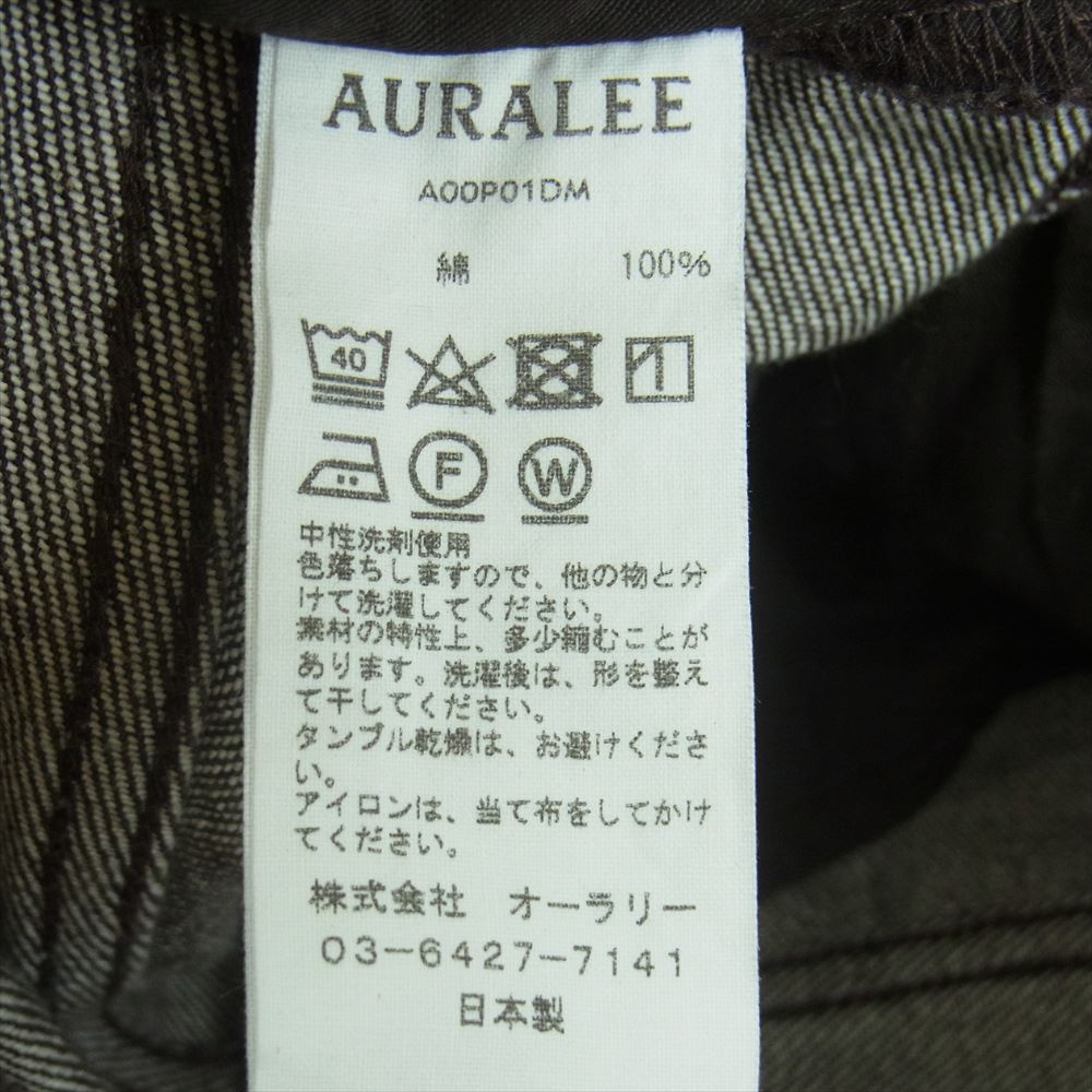 AURALEE オーラリー 22AW A00P01DM Hard Twist Denim 5P Pants ハードツイル デニム パンツ ダークブラウン系 32【美品】【中古】