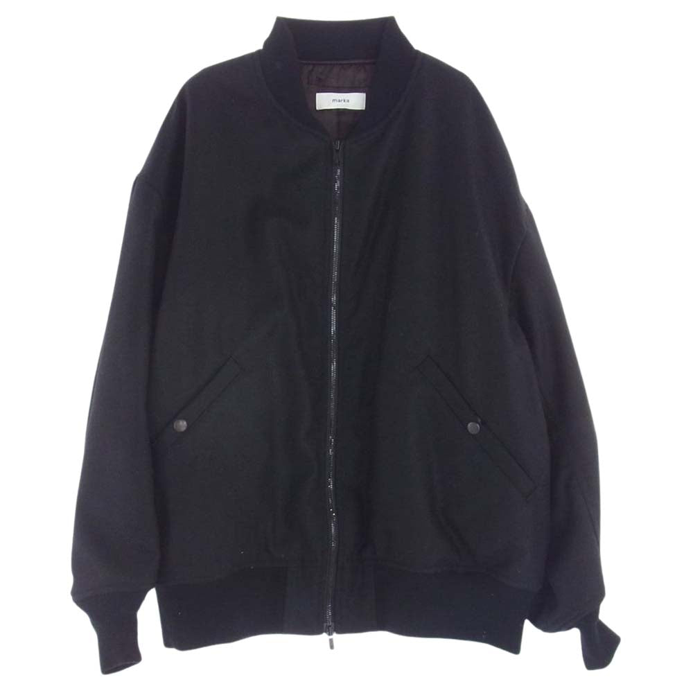 marka マーカ M22C-13BL01C  PUFFED BOMBER JACKET 2/48  WOOL FLANNEL MA1 ウール フランネル ジャケット ブラック系 2【中古】