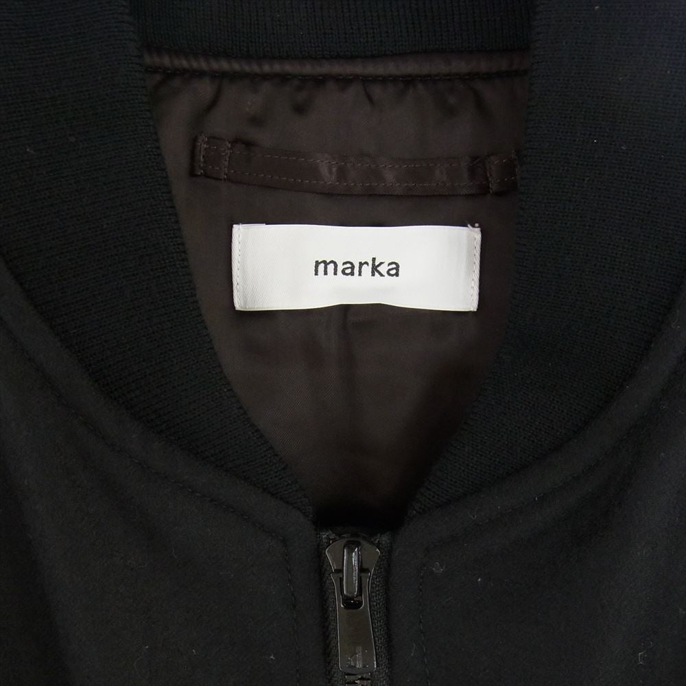 marka マーカ M22C-13BL01C  PUFFED BOMBER JACKET 2/48  WOOL FLANNEL MA1 ウール フランネル ジャケット ブラック系 2【中古】