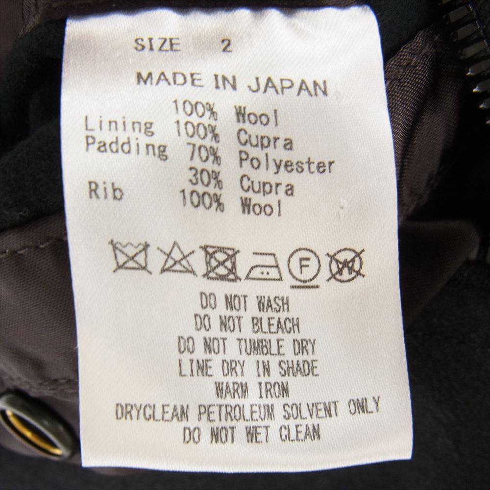 marka マーカ M22C-13BL01C  PUFFED BOMBER JACKET 2/48  WOOL FLANNEL MA1 ウール フランネル ジャケット ブラック系 2【中古】