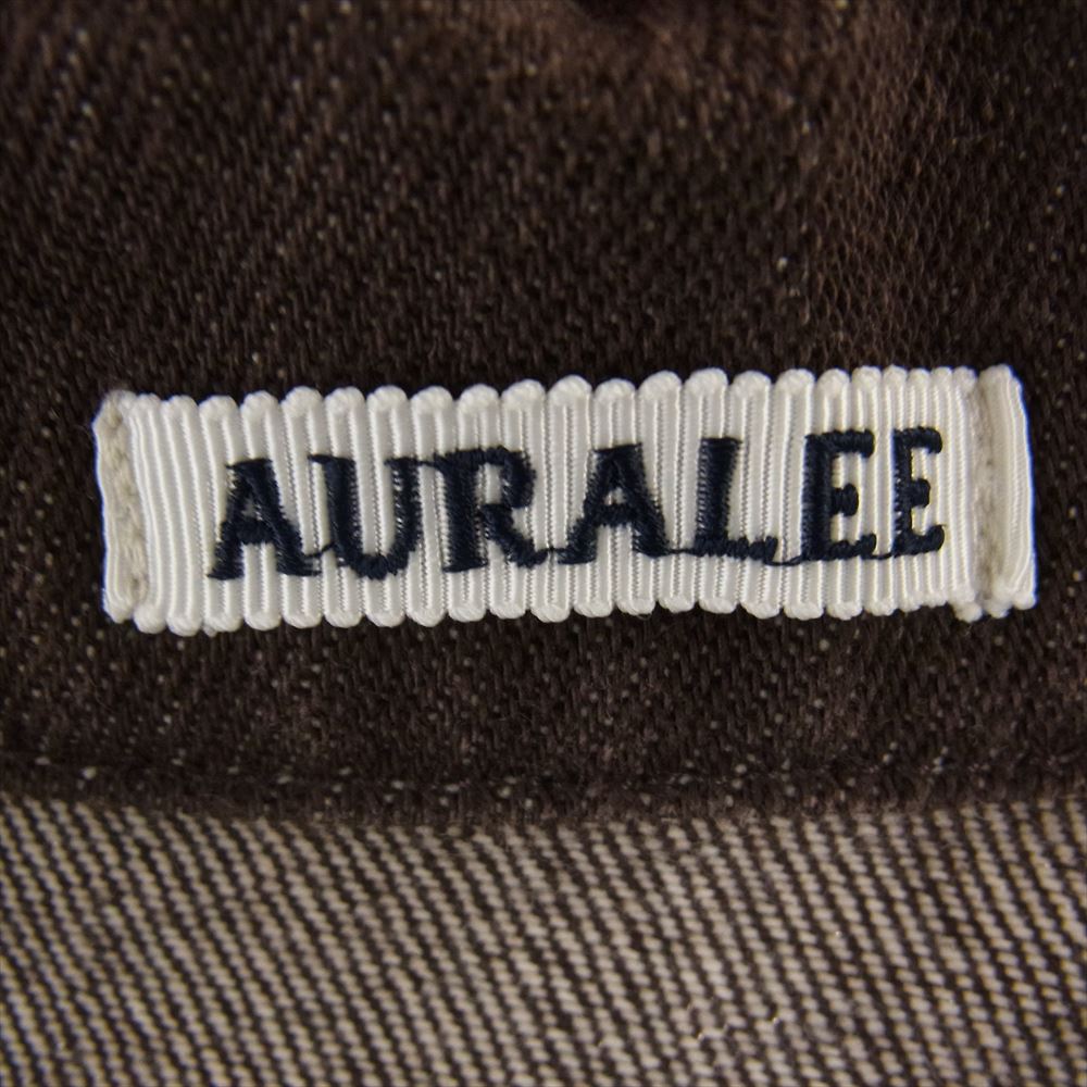 AURALEE オーラリー 21AW  A21AB03DM WASHED HARD TWIST DENIM ハードツイル デニム ジャケット ダークブラウン系 4【美品】【中古】