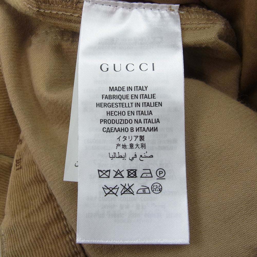 GUCCI グッチ 433623 コーデュロイ ビー 蜂 刺繍 パンツ ベージュ系 34【新古品】【未使用】【中古】