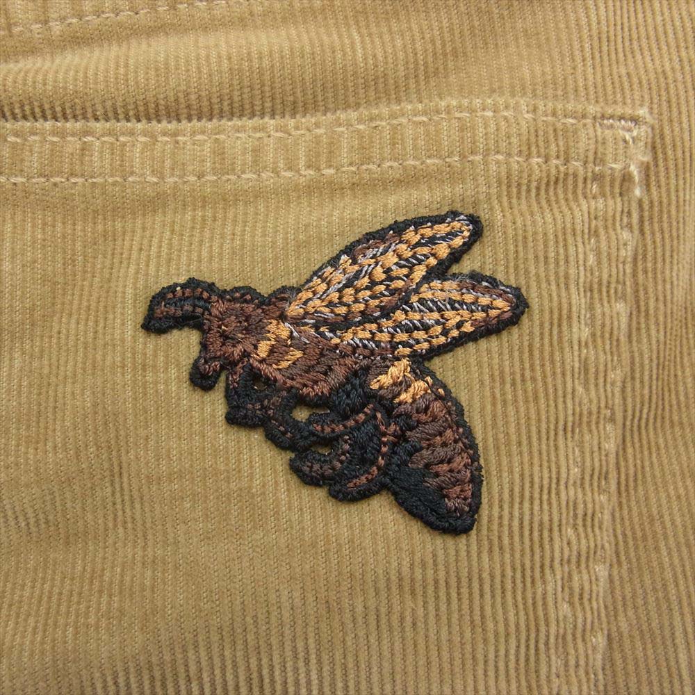 GUCCI グッチ 433623 コーデュロイ ビー 蜂 刺繍 パンツ ベージュ系 34【新古品】【未使用】【中古】
