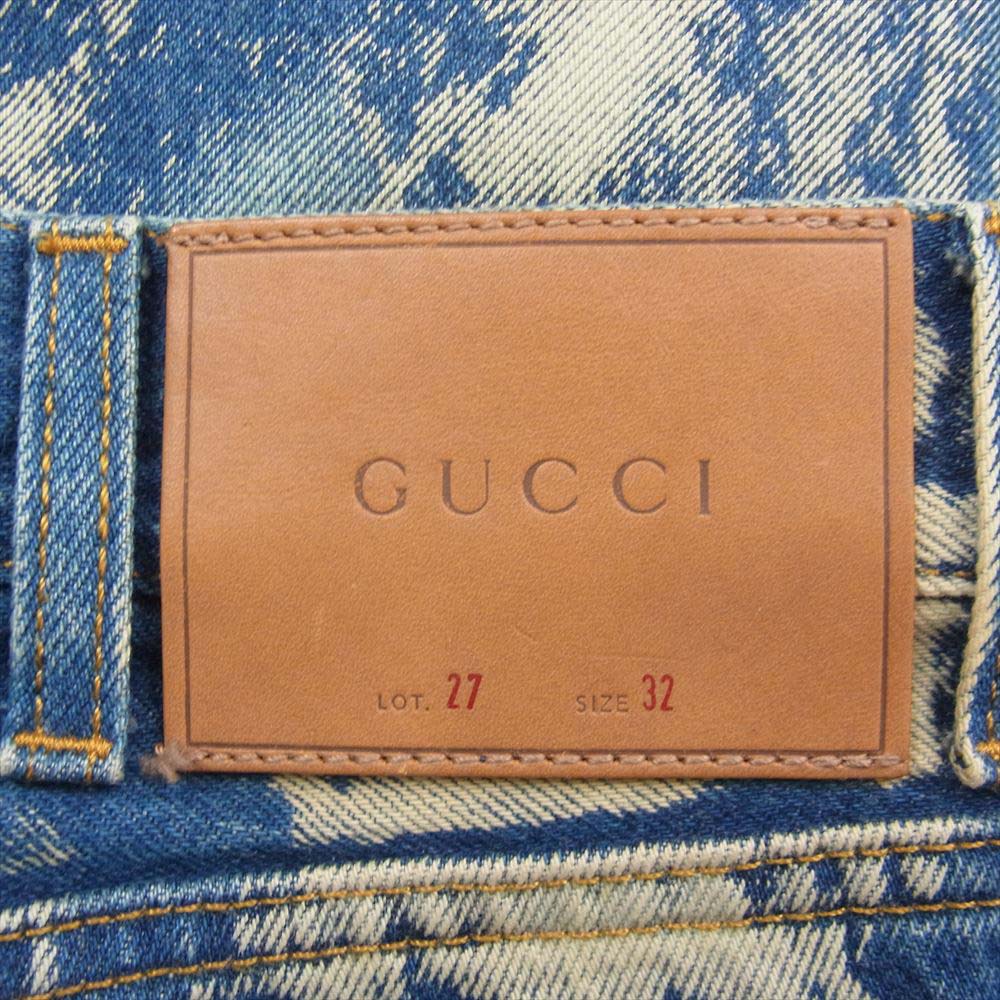 GUCCI グッチ 452428 ブリーチ加工 スタッズ デニム パンツ インディゴブルー系 32【中古】