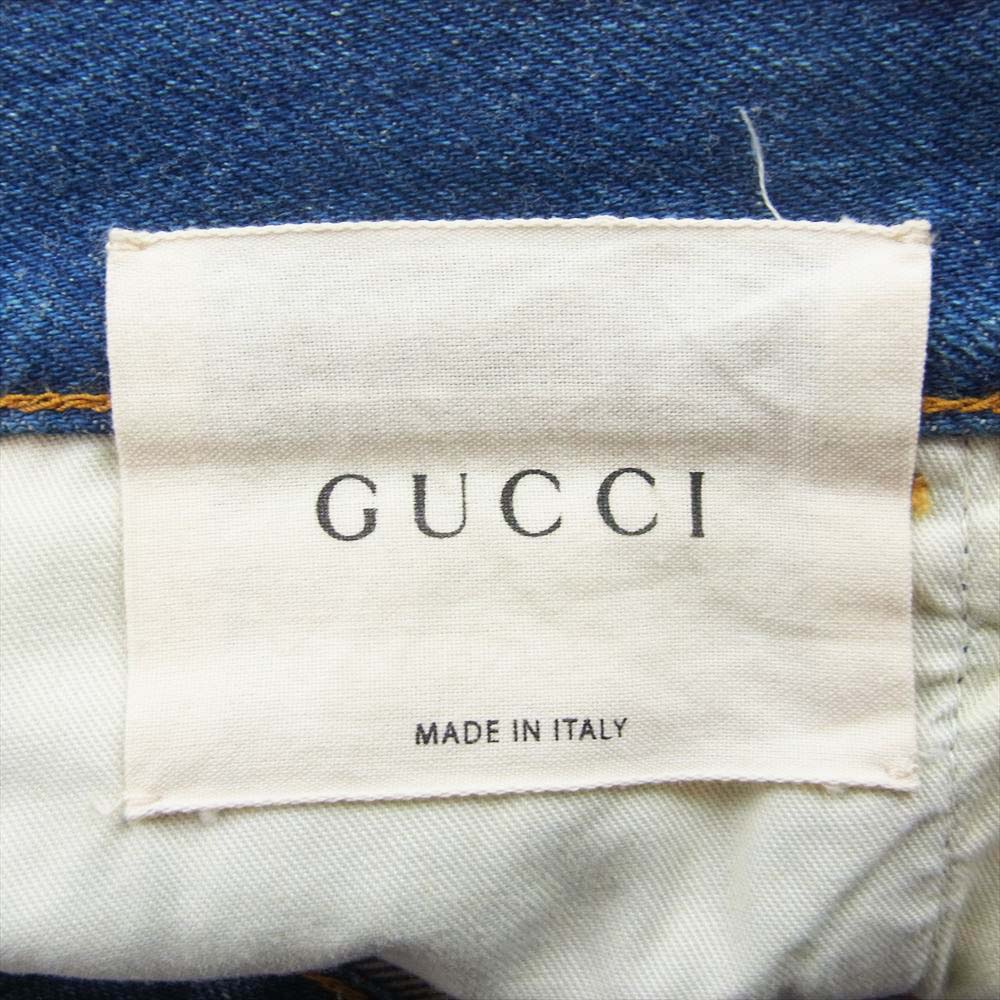 GUCCI グッチ 452428 ブリーチ加工 スタッズ デニム パンツ インディゴブルー系 32【中古】