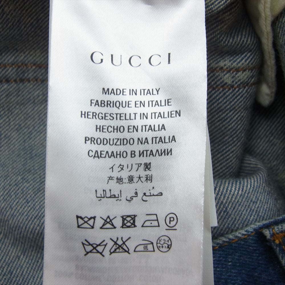 GUCCI グッチ 452428 ブリーチ加工 スタッズ デニム パンツ インディゴブルー系 32【中古】
