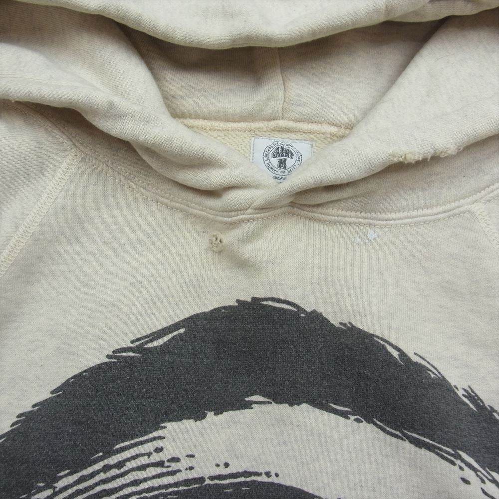 SAINT MICHAEL セントマイケル SM-S21-0000-036 HOODIE アイ ラグランフーディー SAINT Mxxxxxx ユーズド加工 プルオーバー パーカー グレー系 L【中古】