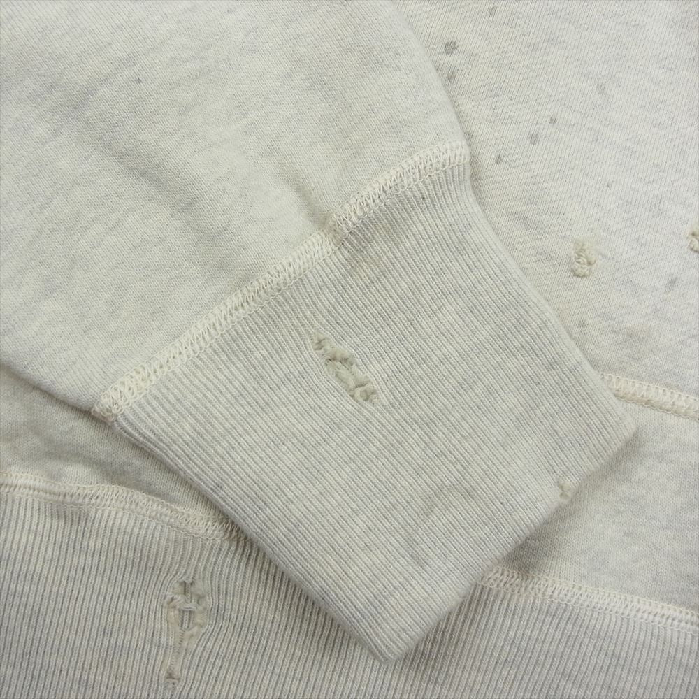 SAINT MICHAEL セントマイケル SM-S21-0000-036 HOODIE アイ ラグランフーディー SAINT Mxxxxxx ユーズド加工 プルオーバー パーカー グレー系 L【中古】