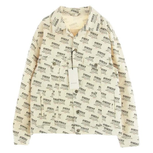 GUCCI グッチ 18SS 519927 XD808 スタンプデニム トラッカー ジャケット ホワイト系 44【中古】