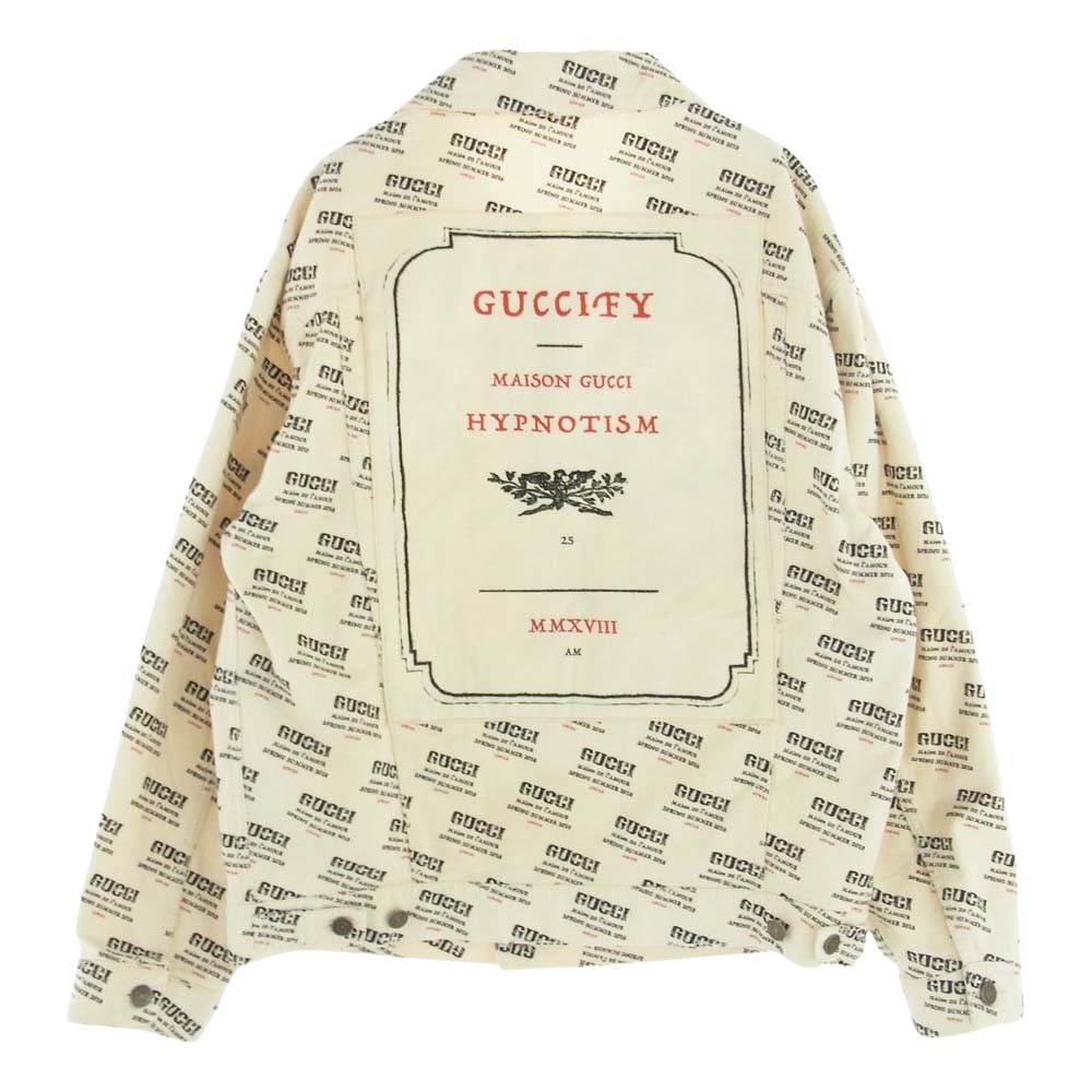GUCCI グッチ 18SS 519927 XD808 スタンプデニム トラッカー ジャケット ホワイト系 44【中古】