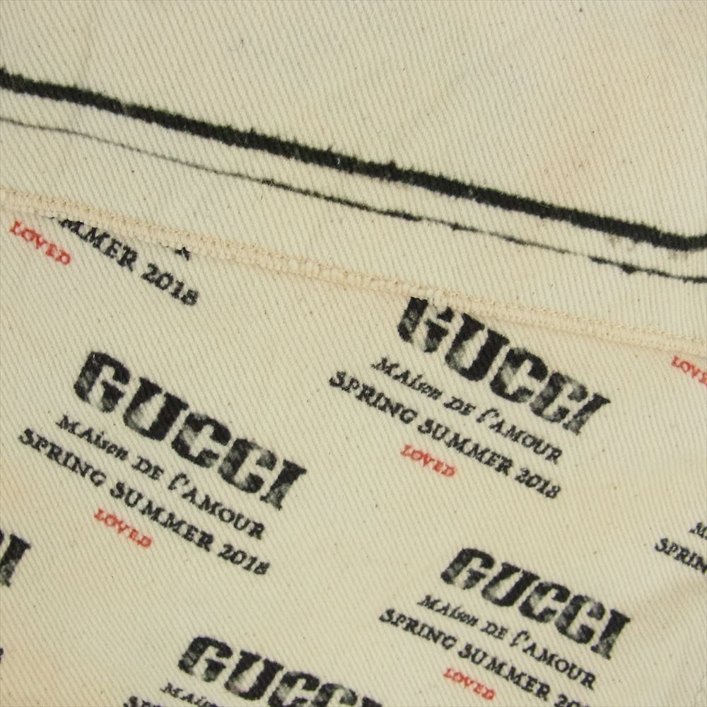 GUCCI グッチ 18SS 519927 XD808 スタンプデニム トラッカー ジャケット ホワイト系 44【中古】