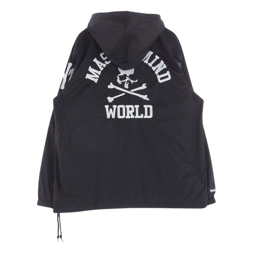 mastermind JAPAN マスターマインドジャパン OJZP7531-CLBYYPPPBLCK WORLD mitchell&ness LIGHTWEIGHT ANORAK COLLAB ライトウェイト アノラック パーカー ブラック系 ホワイト系 L【新古品】【未使用】【中古】