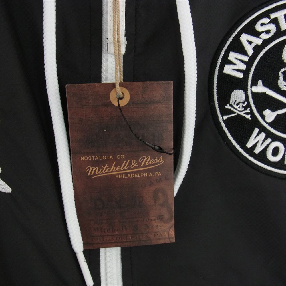mastermind JAPAN マスターマインドジャパン OJZP7531-CLBYYPPPBLCK WORLD mitchell&ness LIGHTWEIGHT ANORAK COLLAB ライトウェイト アノラック パーカー ブラック系 ホワイト系 L【新古品】【未使用】【中古】