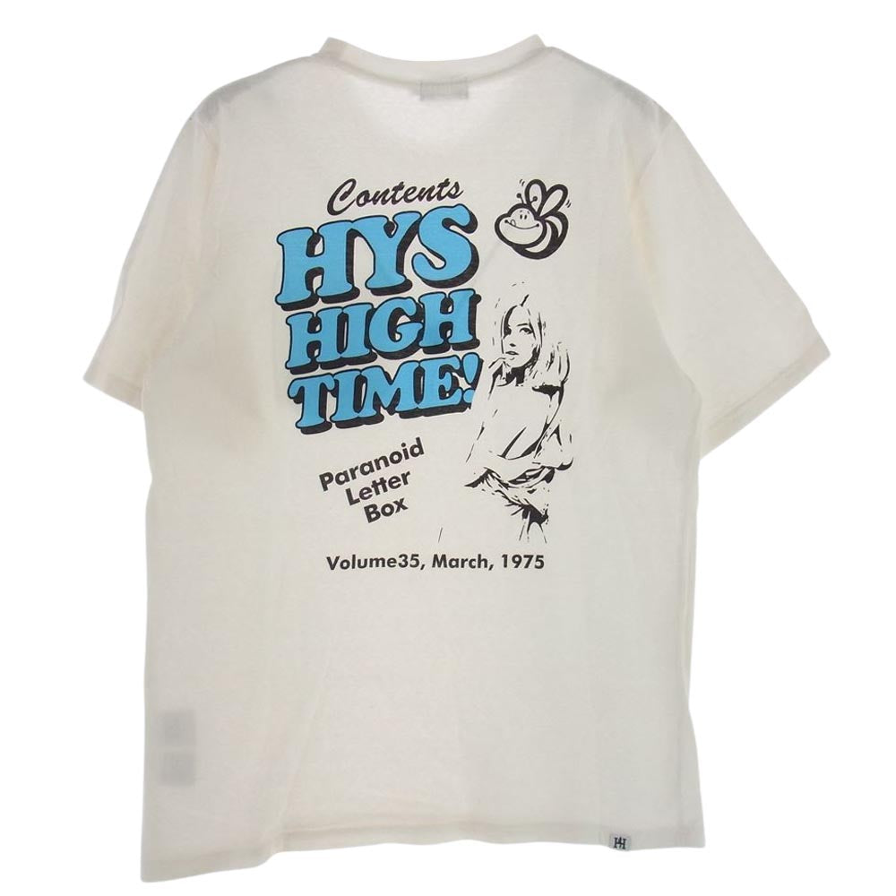 HYSTERIC GLAMOUR ヒステリックグラマー 20SS 02201CT07 PARANOID LETTER BOX パラノイド レター ボックス ポケット Tシャツ ホワイト系 M【中古】