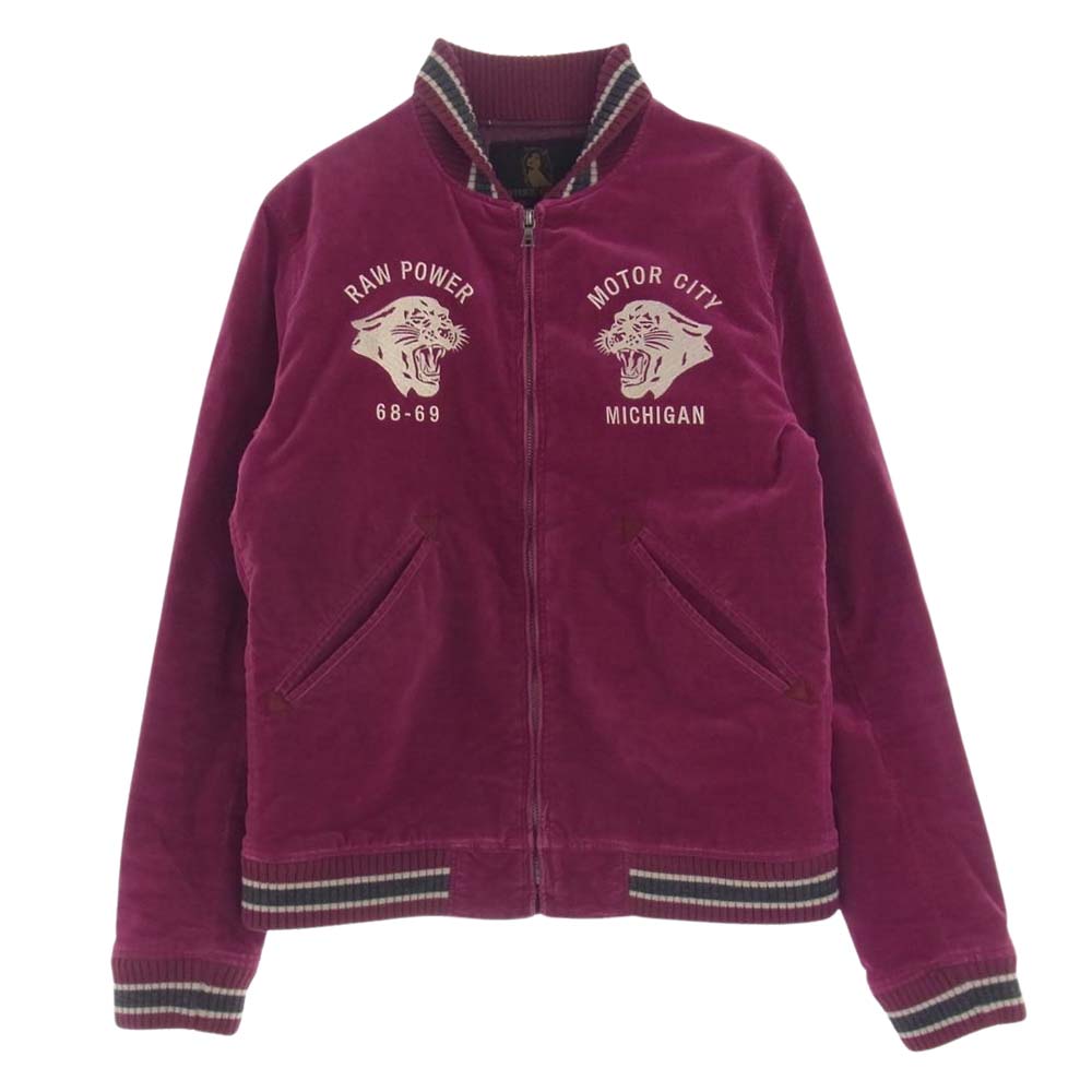 HYSTERIC GLAMOUR ヒステリックグラマー 11AW 0213AB11 ベロア スカジャン ブルゾン 刺繍 ワインレッド系 S【中古】