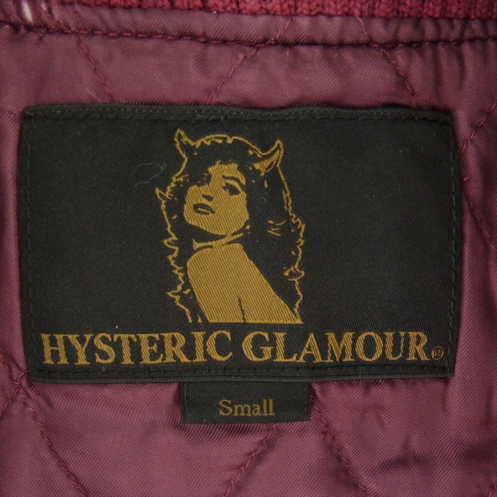 HYSTERIC GLAMOUR ヒステリックグラマー 11AW 0213AB11 ベロア スカジャン ブルゾン 刺繍 ワインレッド系 S【中古】