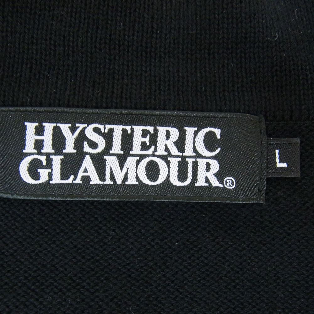 HYSTERIC GLAMOUR ヒステリックグラマー 02203ND01 HG LEAGUE編込 カーディガン ブラック系 L【中古】