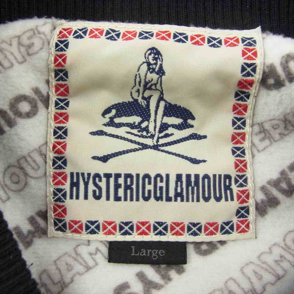 HYSTERIC GLAMOUR ヒステリックグラマー 22SS  0221AB01  GOOD TIME アップリケ レーシングジャケット ブラック系 L【中古】