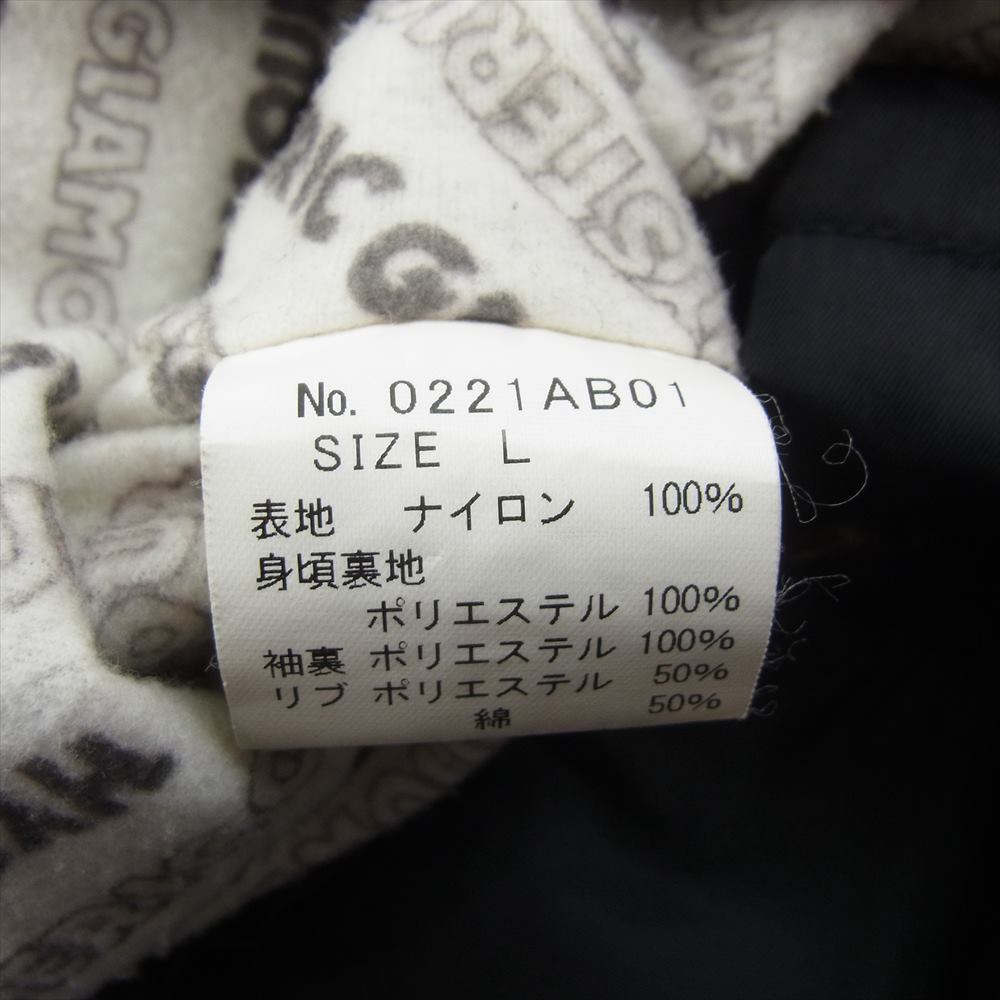 HYSTERIC GLAMOUR ヒステリックグラマー 22SS  0221AB01  GOOD TIME アップリケ レーシングジャケット ブラック系 L【中古】