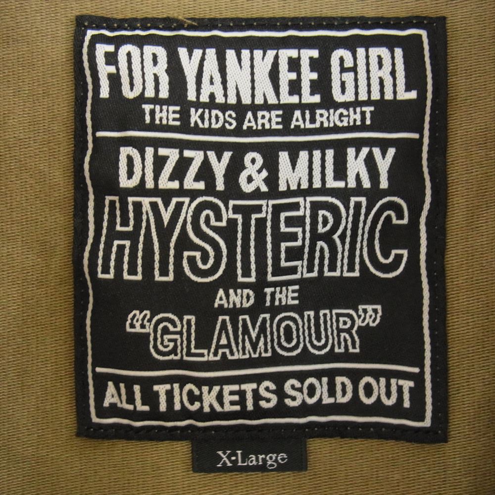 HYSTERIC GLAMOUR ヒステリックグラマー 02223AB12  コットン ハンティング ジャケット カーキ系 XL【極上美品】【中古】