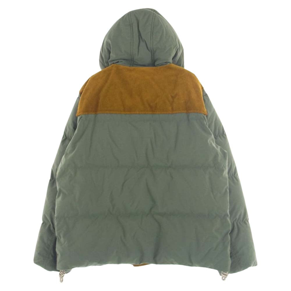 ACNE STUDIOS アクネストゥディオズ 19AW FN-MN-OUTW000151 Hooded Down Jacket フーデッド ダブルジップ コーデュロイ切替 ダウンジャケット モスグリーン系 48【中古】