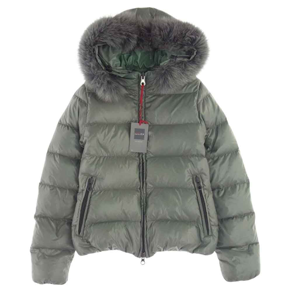 DUVETICA デュベティカ D.030.07/1035.R ADHARA 国内正規品 ADHARA アダラ ナイロン フォックスファー フーディ ダウン ジャケット カーキ系 38【中古】