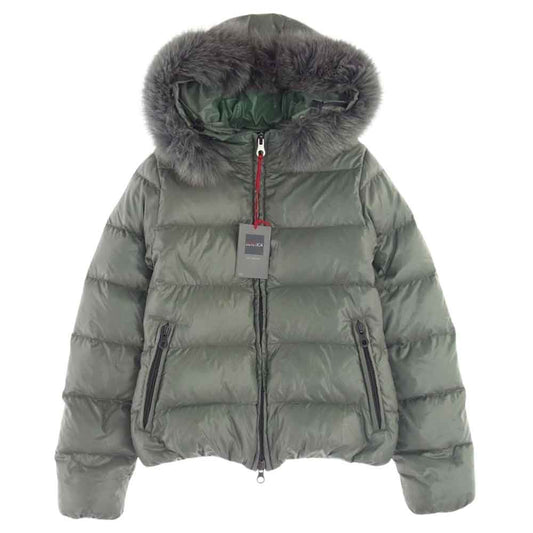 DUVETICA デュベティカ D.030.07/1035.R ADHARA 国内正規品 ADHARA アダラ ナイロン フォックスファー フーディ ダウン ジャケット カーキ系 38【中古】