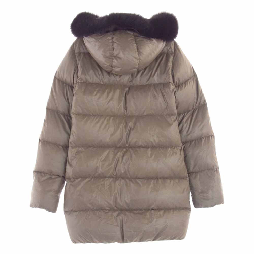 DUVETICA デュベティカ D.037.00/1057.R KAPPA 国内正規品 KAPPA カッパ フォックスファー ロング ダウン ジャケット ベージュ系 38【中古】