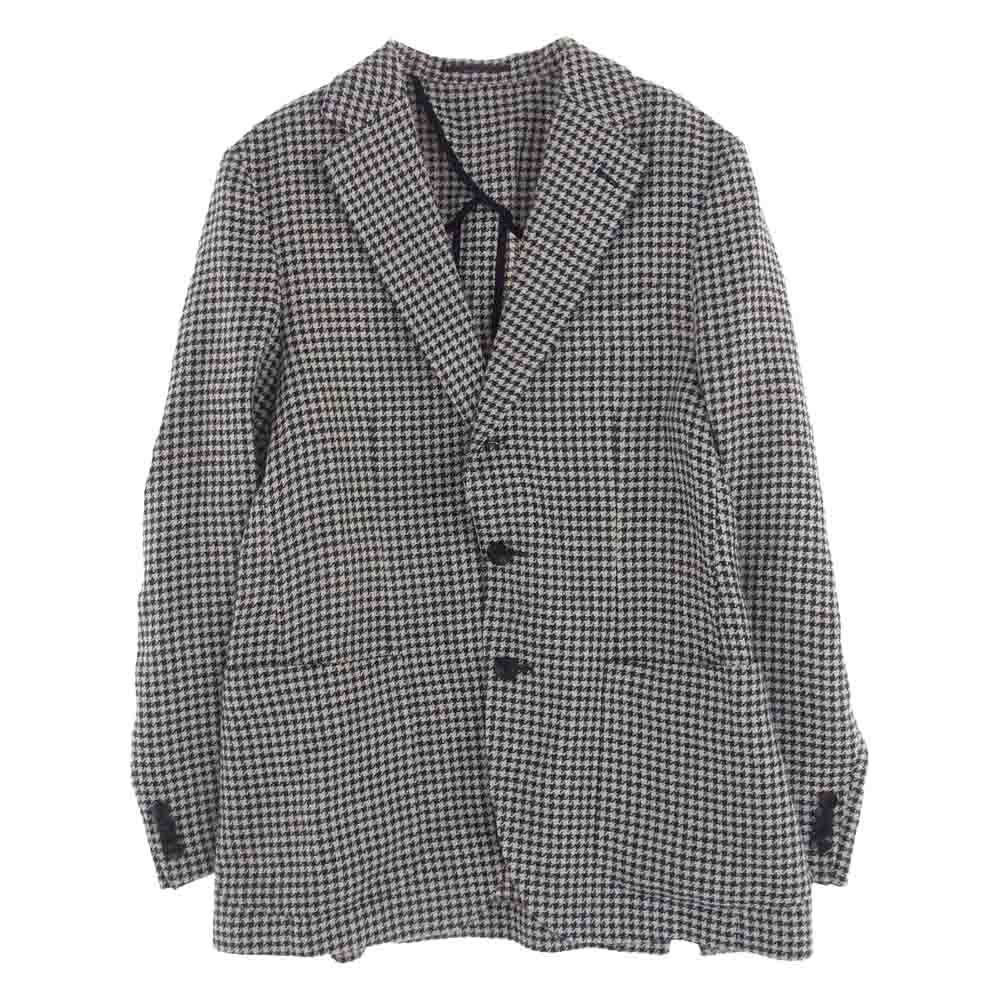 TOMORROWLAND トゥモローランド 61-07-01-07005 PILGRIM ピルグリム シングル ブレステッド 3B 3ボタン テーラード ジャケット 千鳥柄 ブラック系 46【中古】