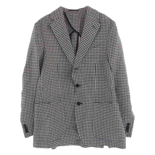 TOMORROWLAND トゥモローランド 61-07-01-07005 PILGRIM ピルグリム シングル ブレステッド 3B 3ボタン テーラード ジャケット 千鳥柄 ブラック系 46【中古】
