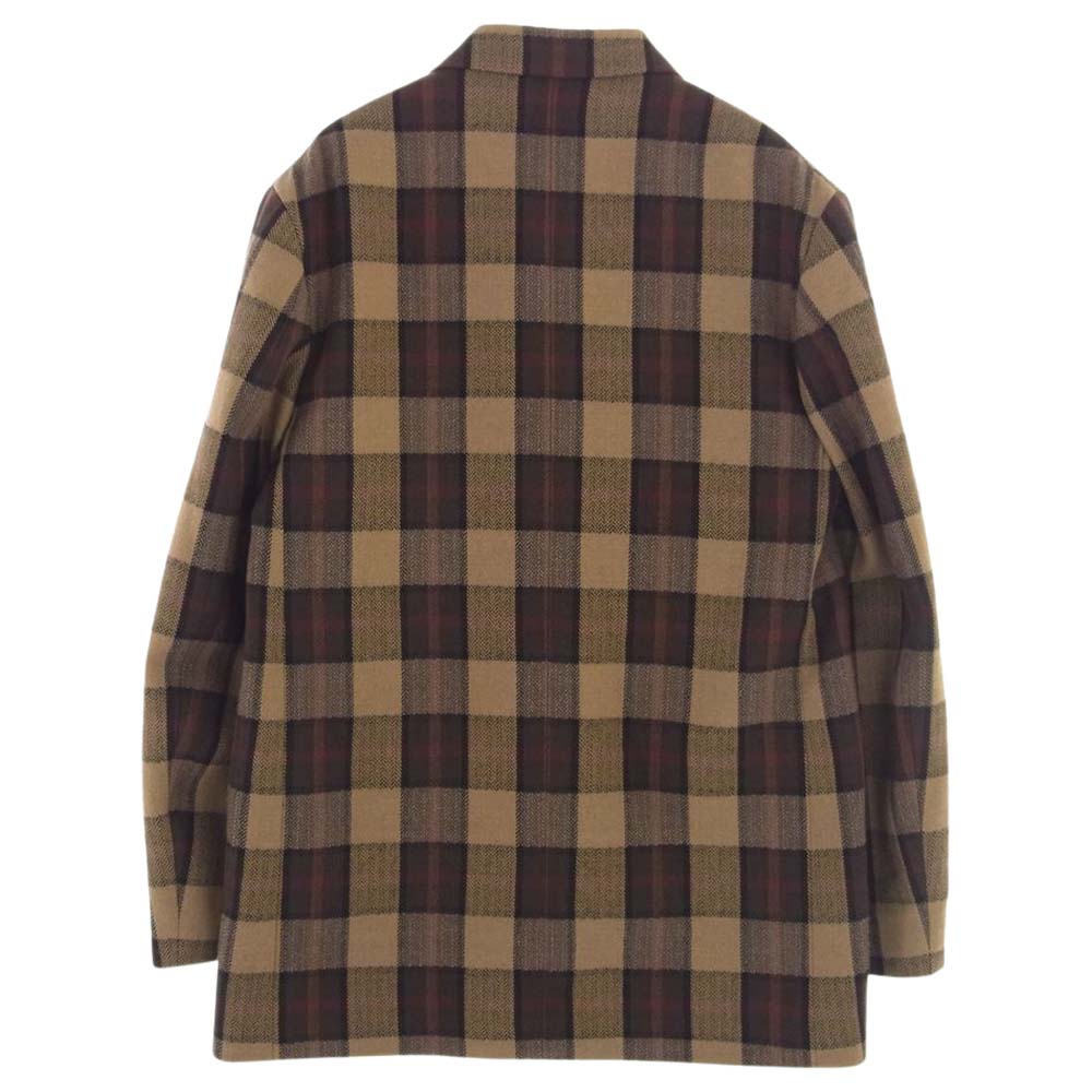 DRIES VAN NOTEN ドリスヴァンノッテン 73-07-04-07009 2B 2ボタン チェック テーラード ジャケット ブラウン系 S【中古】
