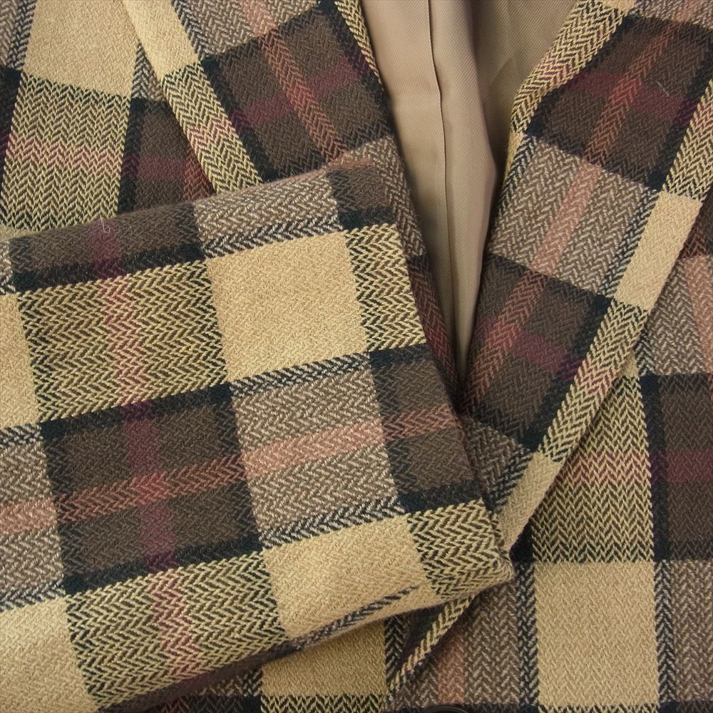 DRIES VAN NOTEN ドリスヴァンノッテン 73-07-04-07009 2B 2ボタン チェック テーラード ジャケット ブラウン系 S【中古】