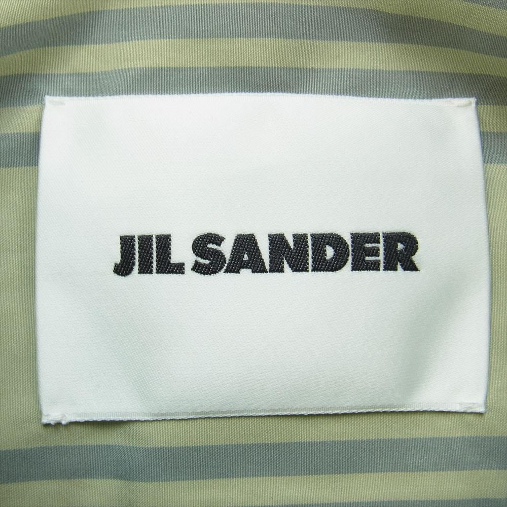 JIL SANDER ジルサンダー 19AW HS JM KW 0023 オーバーサイズ コットン レギュラーカラー ストライプ シャツ モスグリーン系 41【中古】