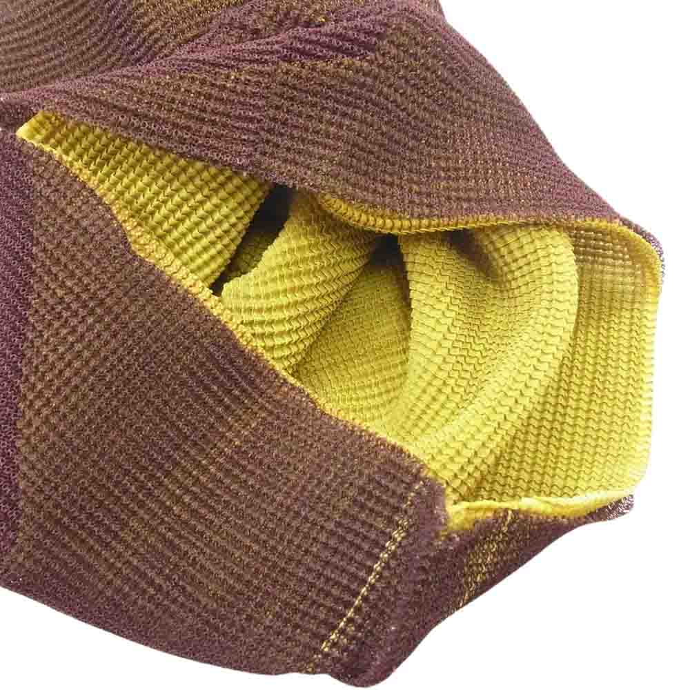 ISSEY MIYAKE イッセイミヤケ MI73AD361 me ミー ボックスプリーツ加工 二重生地 バイカラー ネックウォーマー マスタード系 ブラウン系【中古】