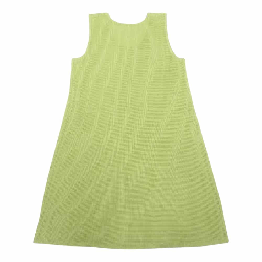 PLEATS PLEASE プリーツプリーズ イッセイミヤケ PP03-FT776 プリーツ加工 メッシュ ノースリーブ チュニック グリーン系 3【中古】