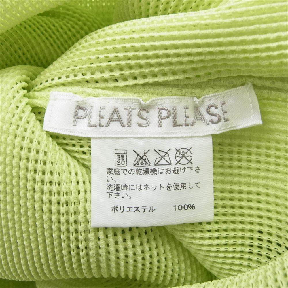 PLEATS PLEASE プリーツプリーズ イッセイミヤケ PP03-FT776 プリーツ加工 メッシュ ノースリーブ チュニック グリーン系 3【中古】