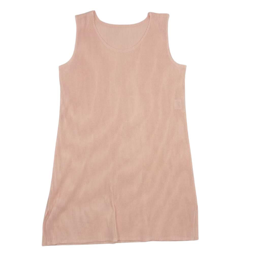 PLEATS PLEASE プリーツプリーズ イッセイミヤケ PP03-FT776 プリーツ加工 メッシュ ノースリーブ チュニック ピンク系 3【中古】