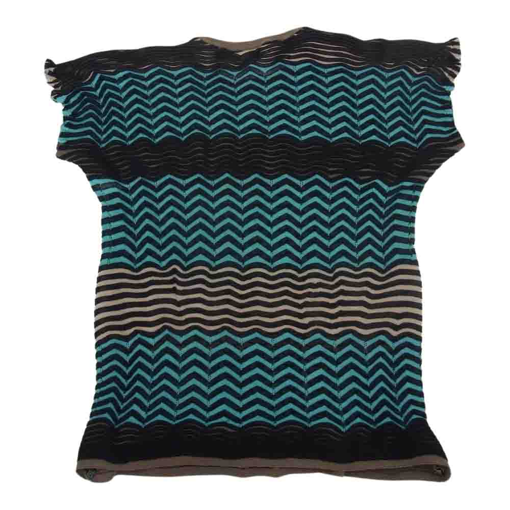 PLEATS PLEASE プリーツプリーズ イッセイミヤケ PP34-KT752 ウエーブ柄 メッシュ ニット チュニック ワンピース カットソー マルチカラー系 3【中古】