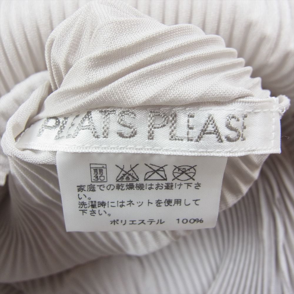 PLEATS PLEASE プリーツプリーズ イッセイミヤケ PP21-FT265 プリーツ加工 Vネック ボトルネック フレンチスリーブ カットソー グレー系 3【中古】