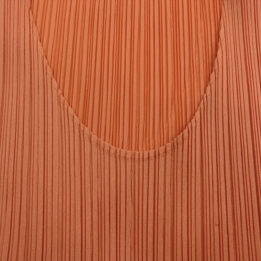 PLEATS PLEASE プリーツプリーズ イッセイミヤケ PP61-JH216 プリーツ加工 ノースリーブ サイドスリット ロング ワンピース オレンジ系 4【中古】