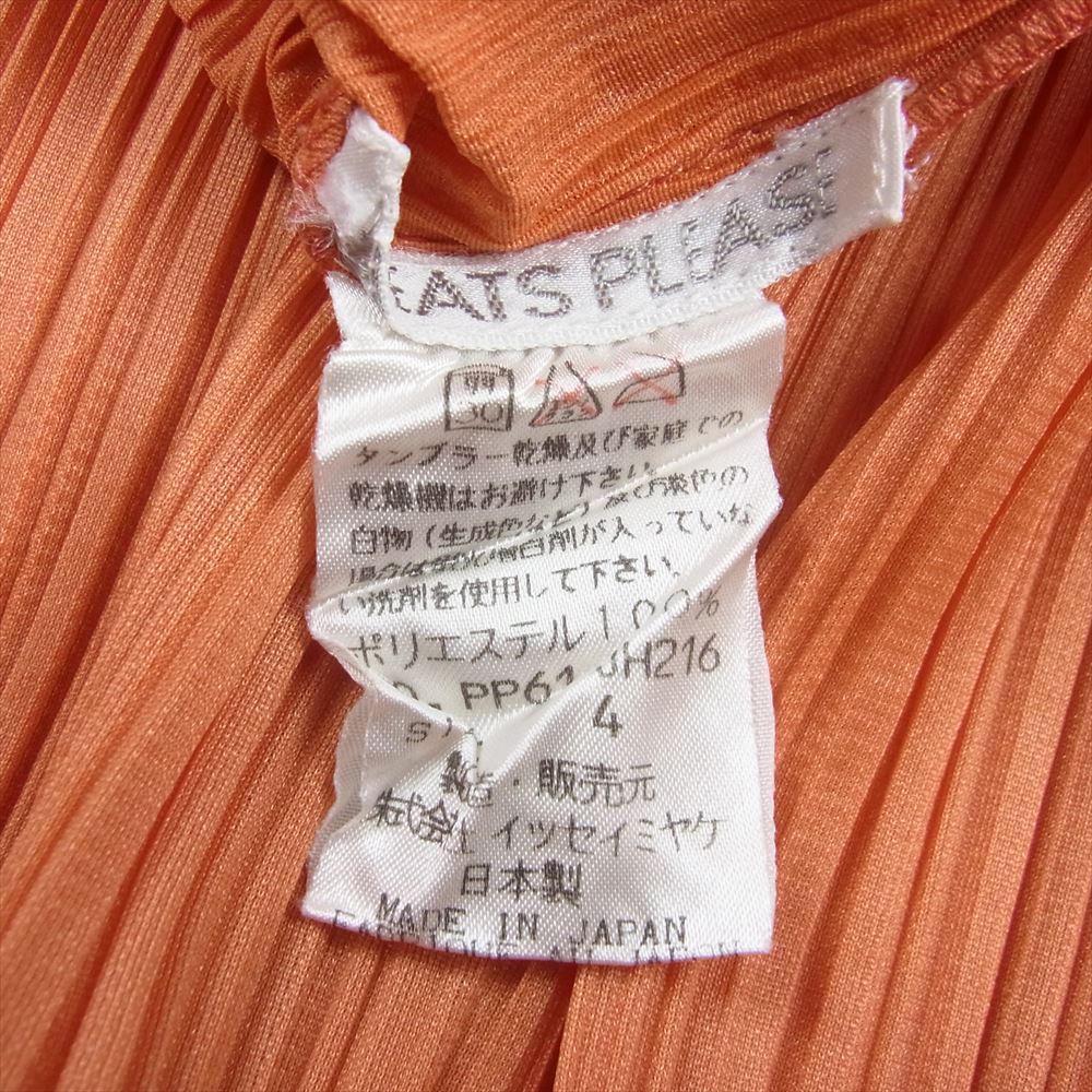 PLEATS PLEASE プリーツプリーズ イッセイミヤケ PP61-JH216 プリーツ加工 ノースリーブ サイドスリット ロング ワンピース オレンジ系 4【中古】