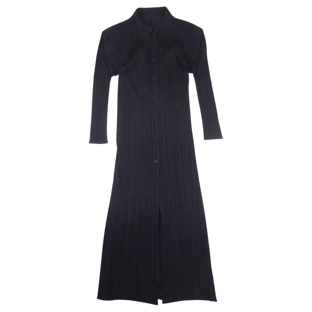 PLEATS PLEASE プリーツプリーズ イッセイミヤケ PP13-JA535 プリーツ加工 ブラウス シャツ ロング ワンピース ダークブラウン ブラウン系 2【中古】
