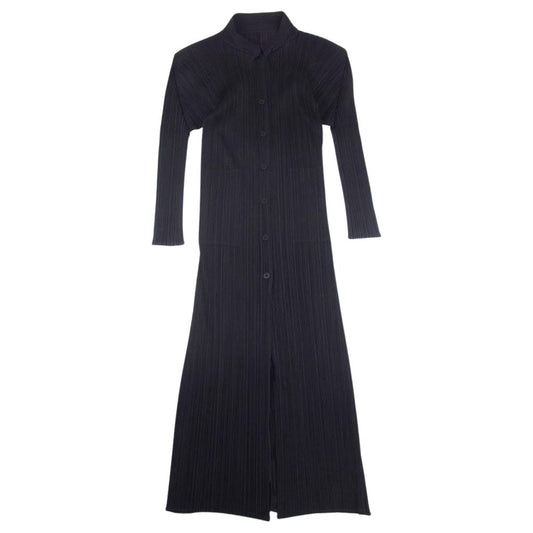 PLEATS PLEASE プリーツプリーズ イッセイミヤケ PP13-JA535 プリーツ加工 ブラウス シャツ ロング ワンピース ダークブラウン ブラウン系 2【中古】